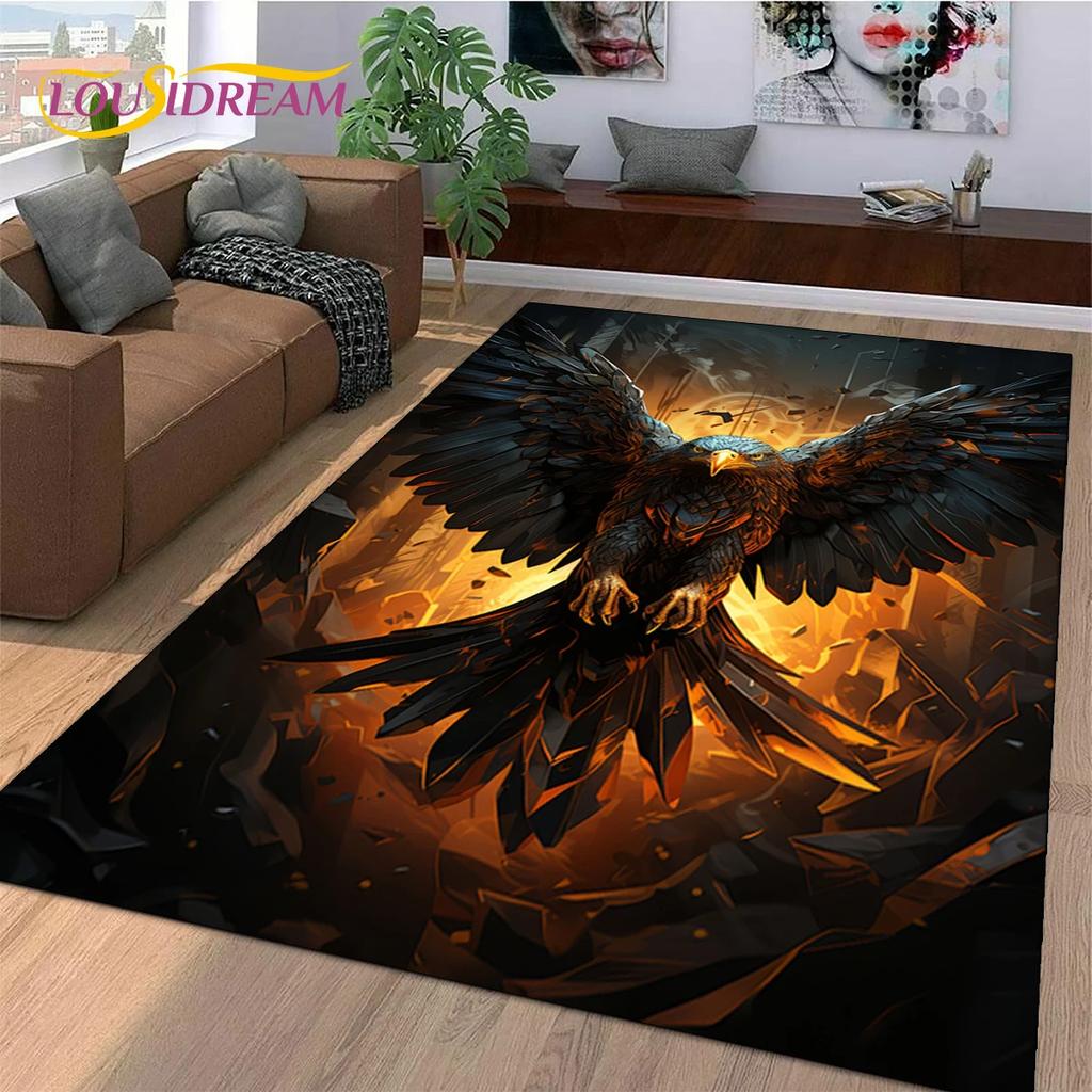 Cute Owl Eagle Birds Cartoon Rug Carpet for Living Room Bedroom Decor,floor Mat Decoration for Sofa Doormat