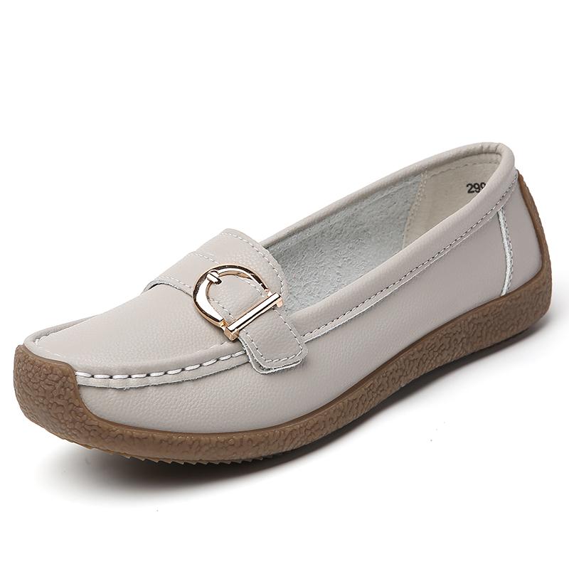 

Женская обувь Новые туфли на низком каблуке Повседневная белая обувь Женские лоферы Слипоны Элегантный плоский каблук Де Мухер Мягкие кожаные балетки 35