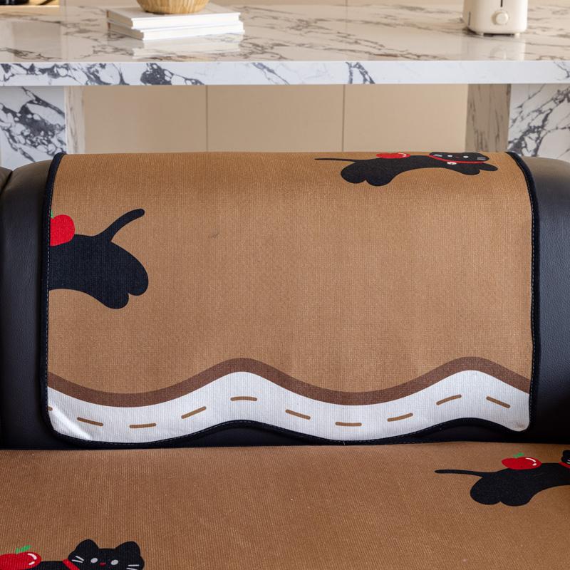 Wave Edge Cartoon Cat Sofa Cushion High-end All Season Universal Chenille Sofa Cover Printed Irregular Non-slip Sofa Towel Cushion