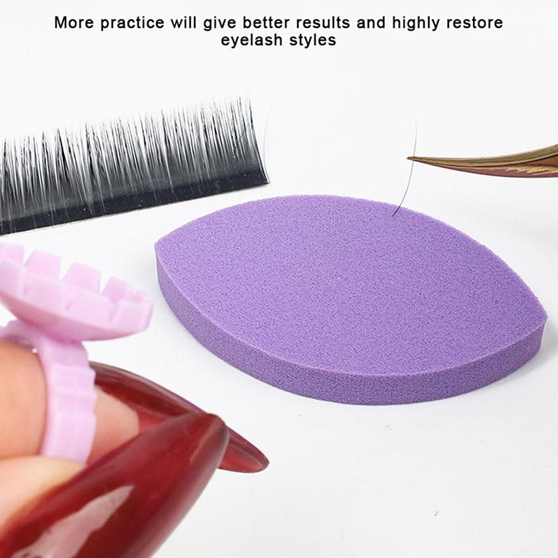 50Pcs Soft Sponge False Eyelash Pads Beginner Lash Map Chart Wispy Lashes Reusable Makeup Puffs Training Eyelash Extensions Tool