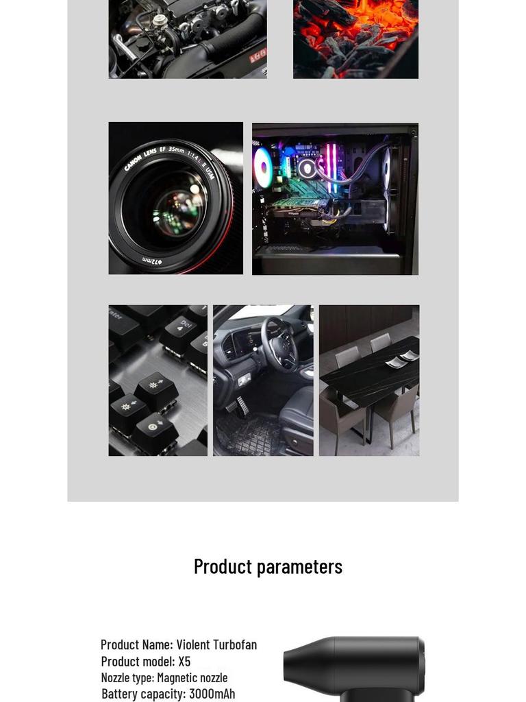 X5 High-Power Turbo Handheld Portable Outdoor Fan
