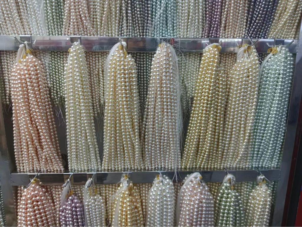 Tiannv High-Brightness Imitation Japanese Glass Beads Necklace with Seawater Pearls, White Round Clavicle Design