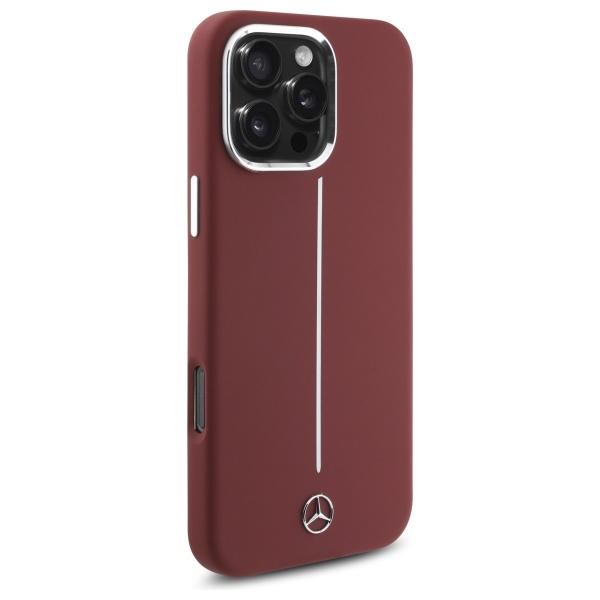 Mercedes Mehmp16X23Sumsr Iphone 16 Pro Max 6.9 Red Hardcase Silicone White Stripe Magsafe