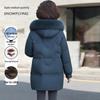 XueZhongFei Women's Mid-Length Down Jacket with Fox Fur Collar