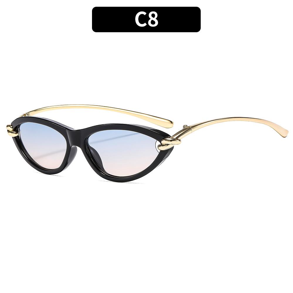 

Non-polarized Retro Cat-Eye Metallic Sunglasses Fashionable Men and Women Personality Sunglasses High-End Punk Hip-Hop Sun Eyeglasses синий