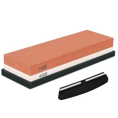 Pedra de amolar faca adequada tanto para aço inoxidável quanto para carbono com base de borracha e afiador japonês de dupla face, aço, instruções, vermelho.