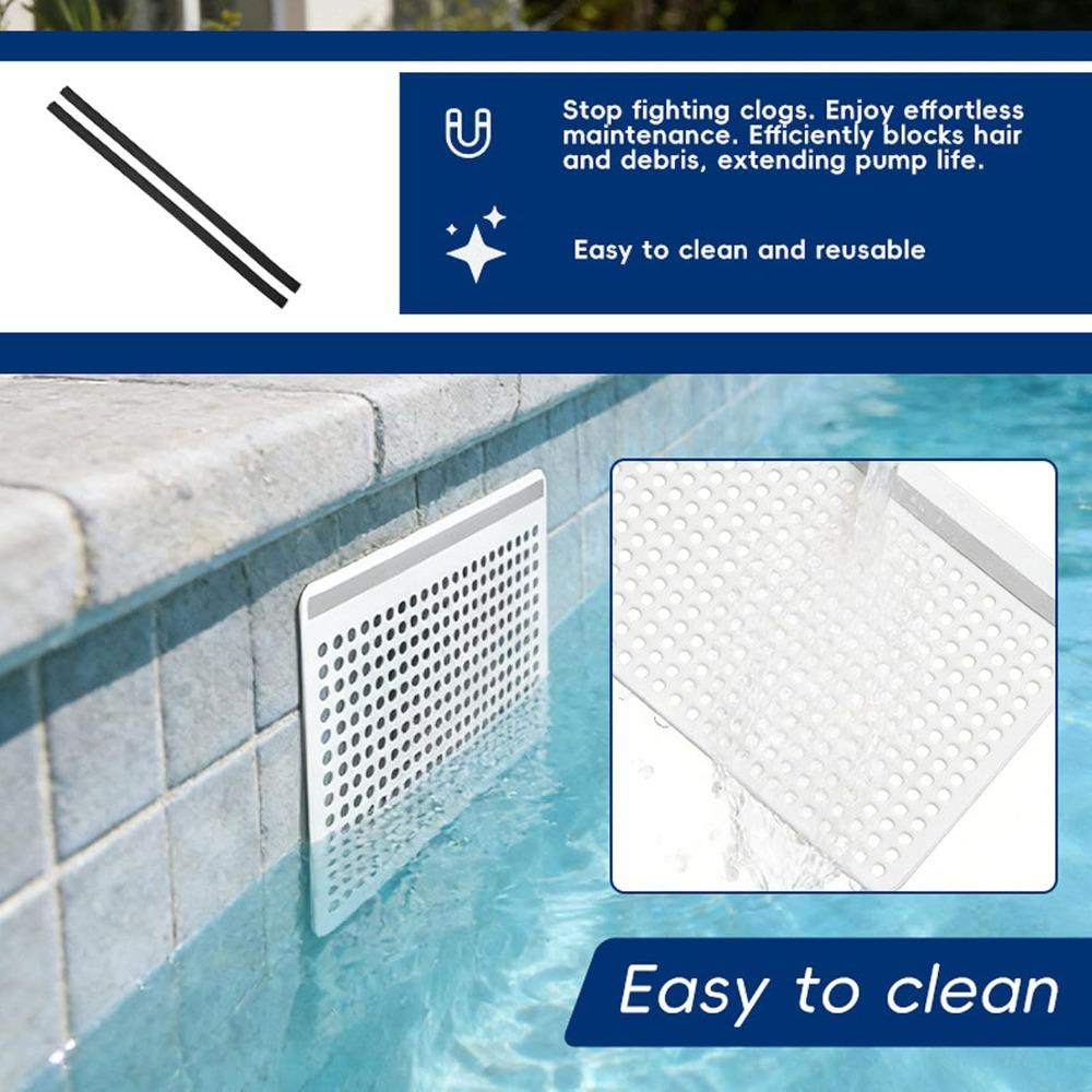 Magnetic Skimmer Net Cover PVC Skimmer Basket Protector Durable Leaf Guard Net