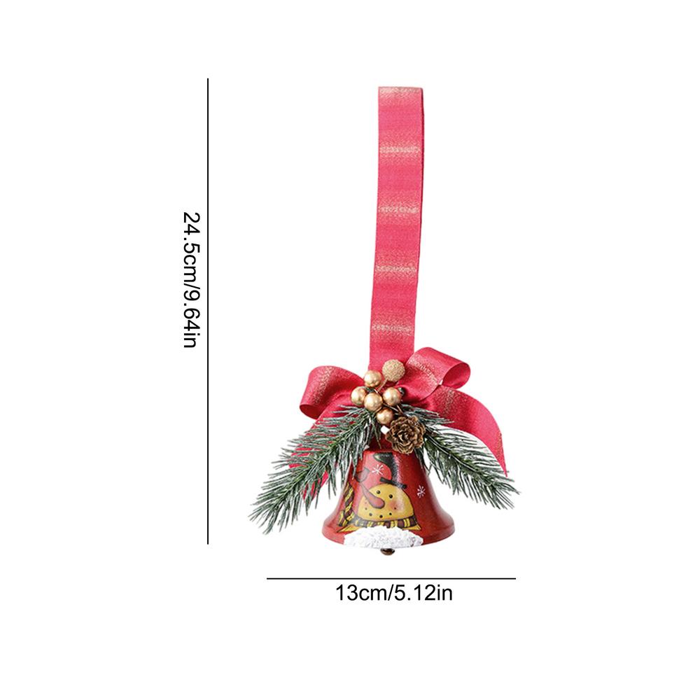 2025 Christmas Rustic Jingle Bell In Metal Pine Needle Christmas Bell Garland Ornament Indoor Outdoor Christmas Tree Pendant