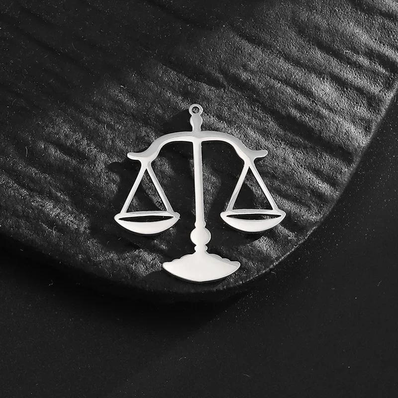 10pcs/lot Stainless Steel Justice Balance Charm Pendant Charms For Jewelry Making Necklace Handmade Charms Accessories