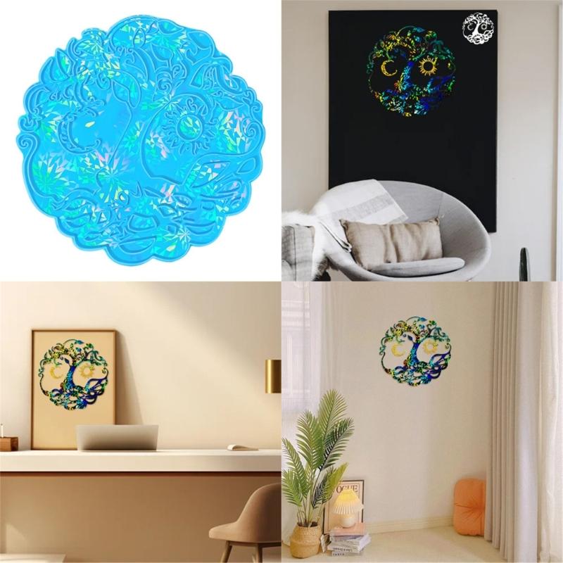 Mucegai versatilă de turnare din silicon Mucegai pentru figurine din arborele vieții Mucegai versatilă pentru turnare pentru ornamente, instrument de bijuterii holografice