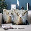1 pillowcase 2D flat printing White Deer Pattern Pillow 2D Flat Printing Polyester pillowcase sofa decorative cushion cover