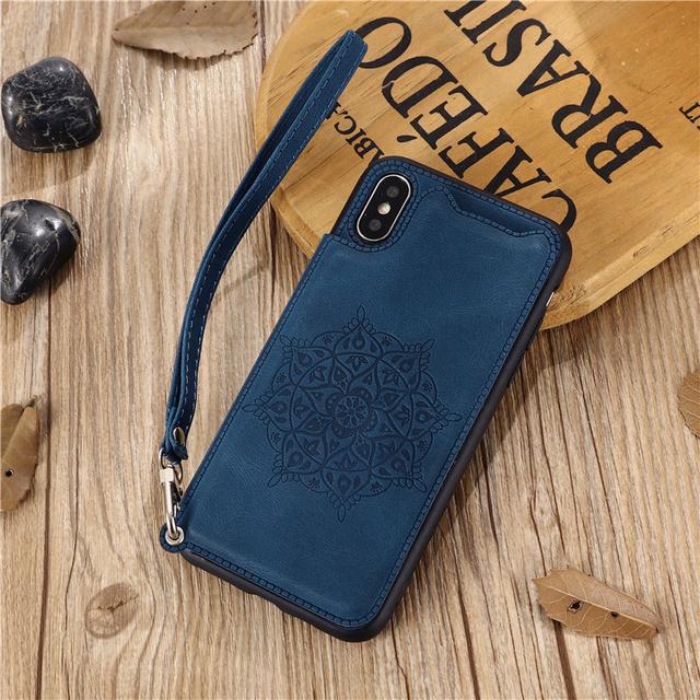 

Тонкий кожаный чехол для Samsung Galaxy S10 S20 S21 Fe S22 Plus Ultra Note 10 20 Lite, чехол-кошелек с отделениями для карт, противоударный флип Case & Strap синий