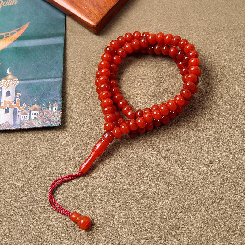 Arab Tasbih 99 Bead Rosary: Middle Eastern Muslim Prayer Beads Bracelet