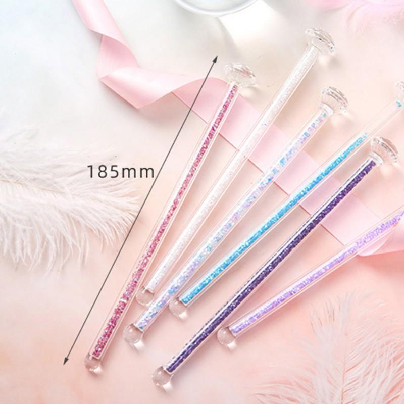 Girly Heart Star Pink Glass Stirring Stick Gift Box Glass Stick Stirrer Glass Stirring Rod Round Stir Stick Shiny Glass Stick