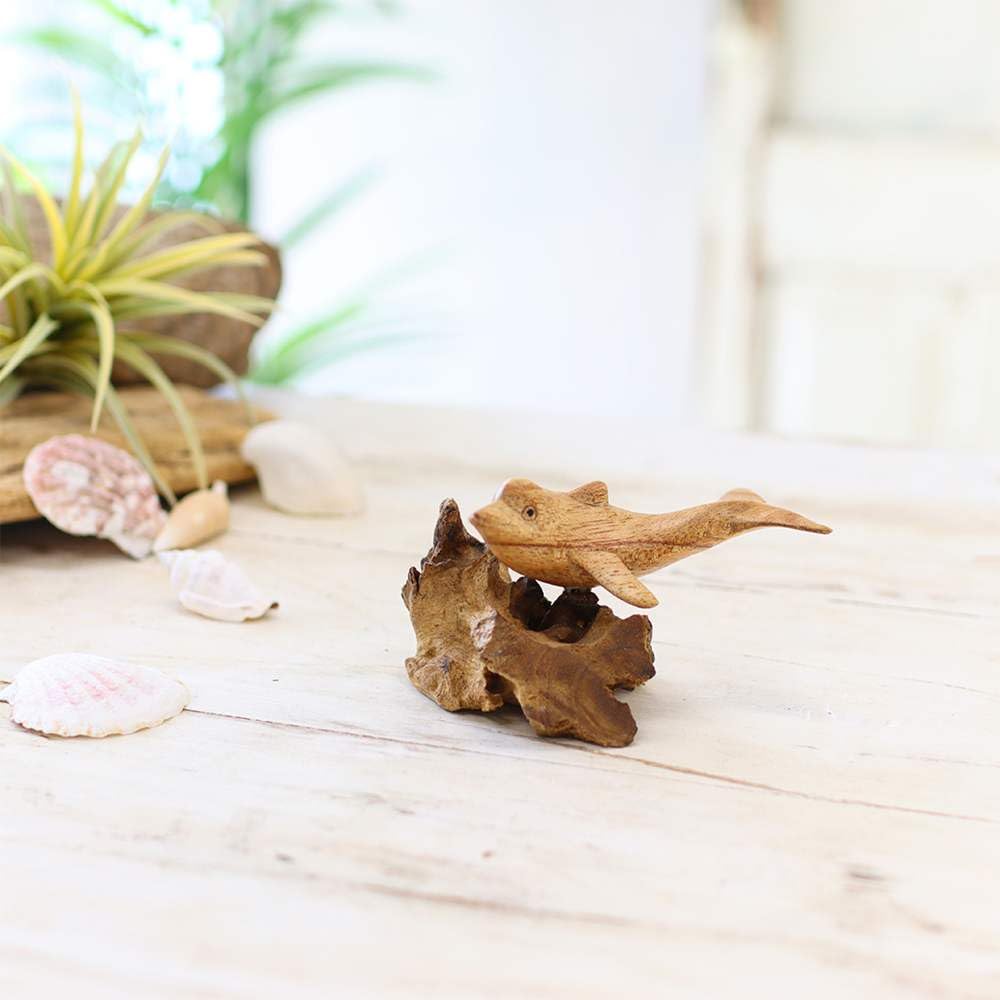 Tomo Corporation Antique Wood Carving Dolphin