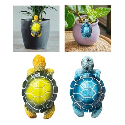 Plant Pot Hanger Planter Sea Turtle Figure Art Decorative Hanging Statue Hugger Flower Pot Sculpture for Garden Fence Patio