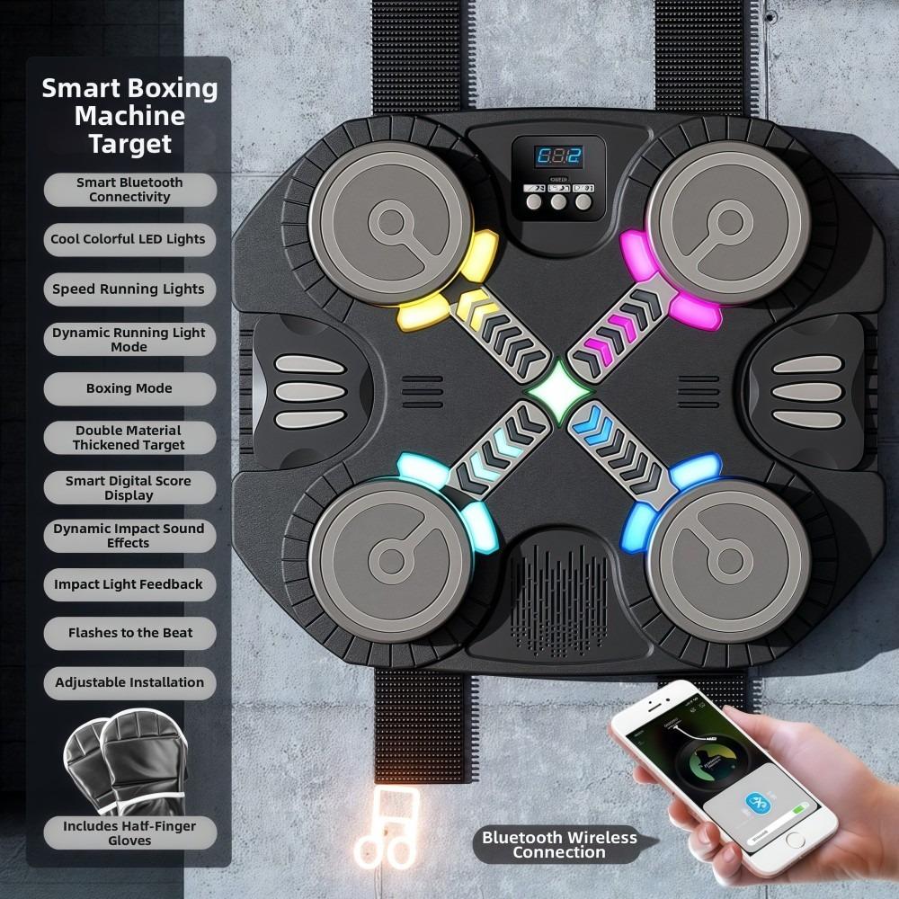 Máquina de Boxe Musical Bluetooth para Crianças Montada na Parede LED Máquina de Boxe Exercícios Domésticos para Crianças