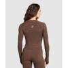 Gymshark Vital Seamless Long Sleeve Cut Out Top Espresso Marl B2c8o Nbfb