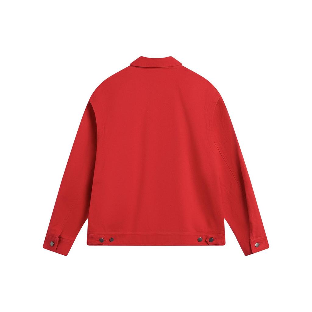 Li Ning Cny Wanshi Qingsong Series Solid Color Casual Sports Zipper Long Sleeve Jacket Unisex Jacket Cinnabar-Red AJDU233-1