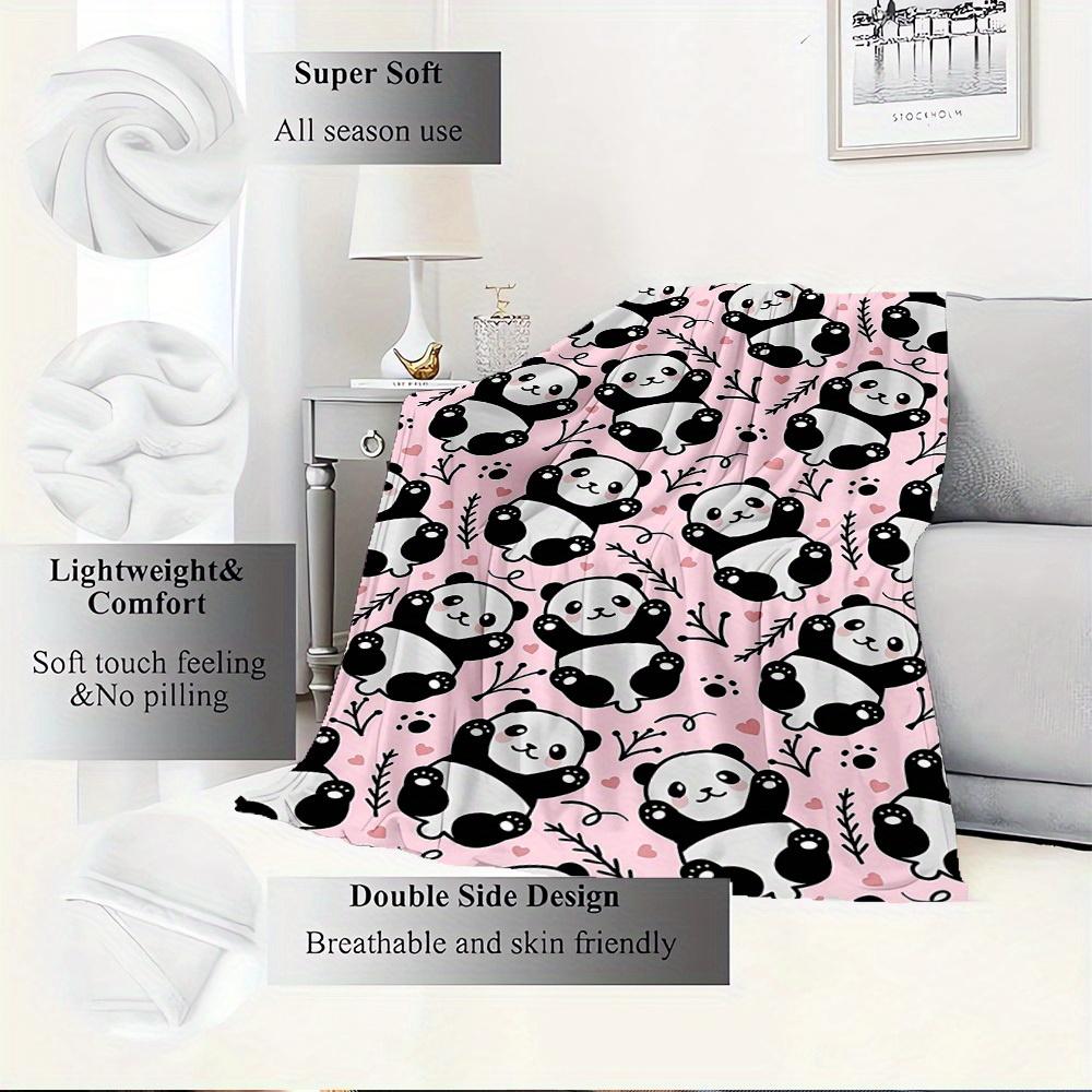 1pc Panda,Cute,Pattern Flannel Blanket - Lightweight Soft for All Seasons, Ideal for Couch, Office, Bed, Travel, Camping - Unique Gift, Cont