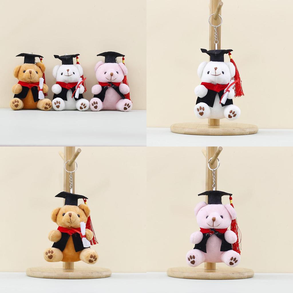 Cute Bear Plush Keychain With Plush Pp Cotton For Graduation Gift For Students