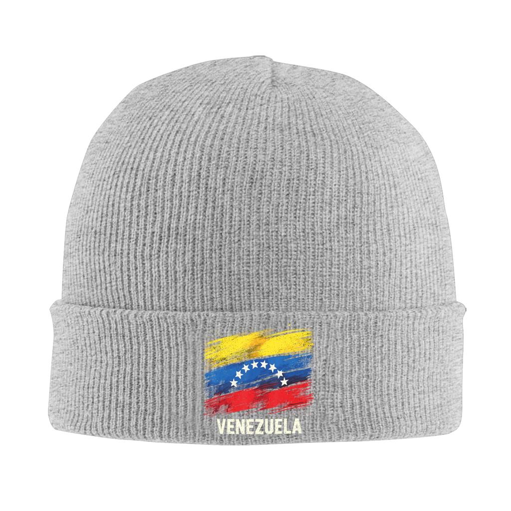 Venezuela Flag Venezuelan Beanie Hats Knitting Hat Adult Unisex Vintage Head Wrap Caps Winter Hippie Design Bonnet Hats