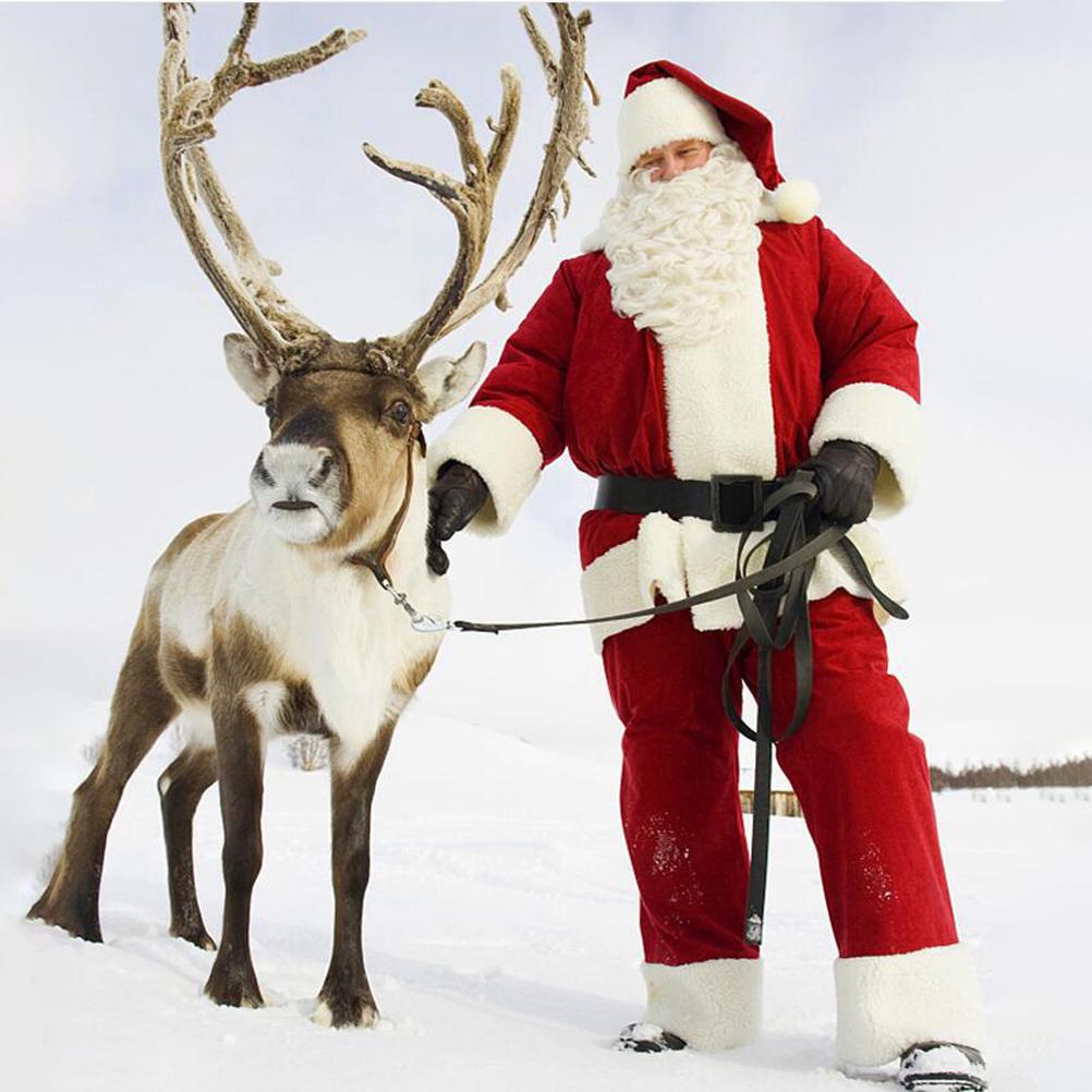 Unisex Santa Claus Costume Cosplay Santa Claus Clothes Performance Costume Set for Party and Christmas