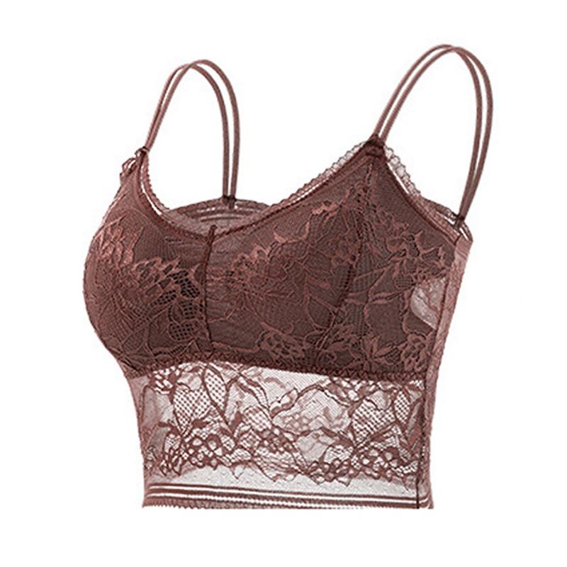 Dámská jednobarevná krajková podprsenka prodyšná vestová podprsenka