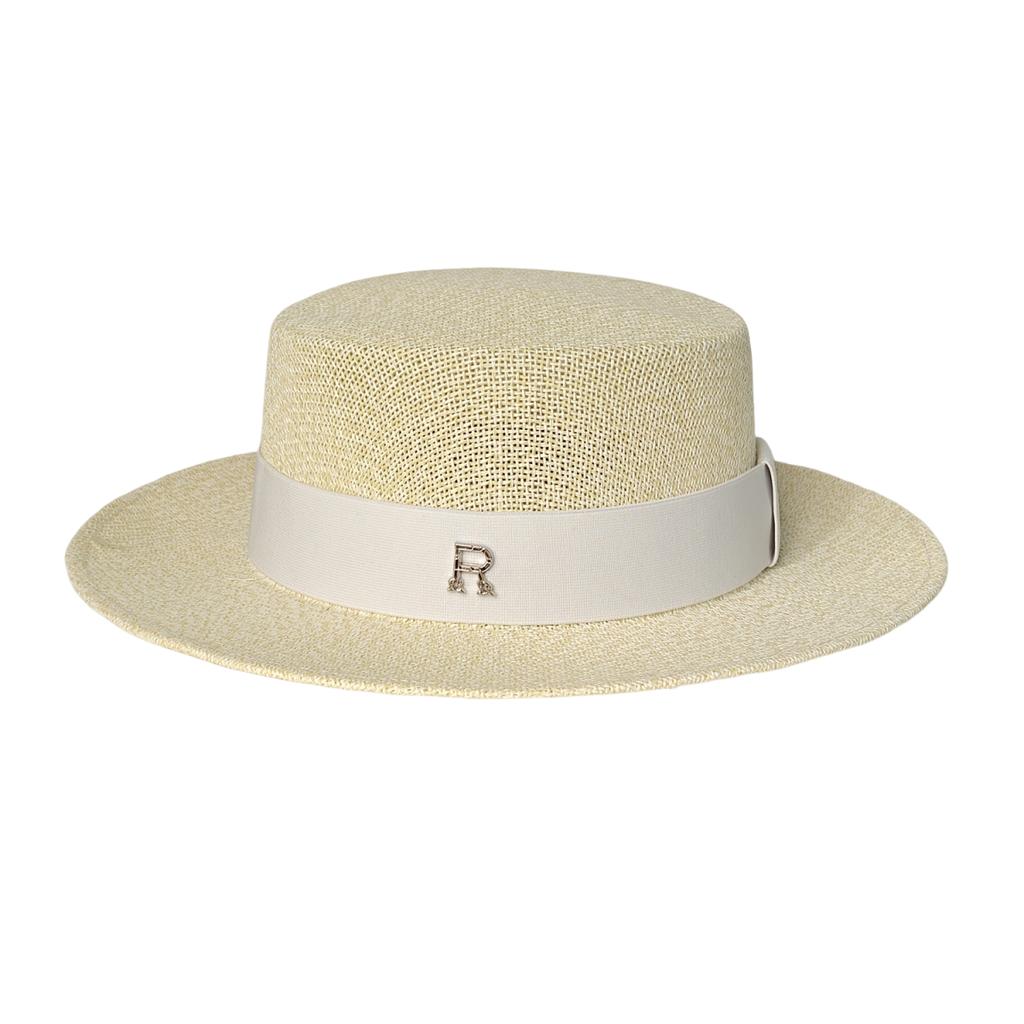 R High Quality Beach Sun Straw Hats For Women Uv Sun Protection Wide Brim Summer Straw Hat Hollow Design Boater Chapeau Femme