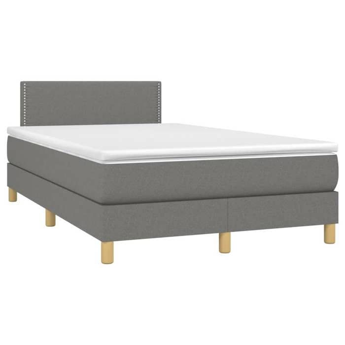 Maison Exclusive - Sommier à lattes de lit avec matelas Gris foncé 120x200cm Tissu