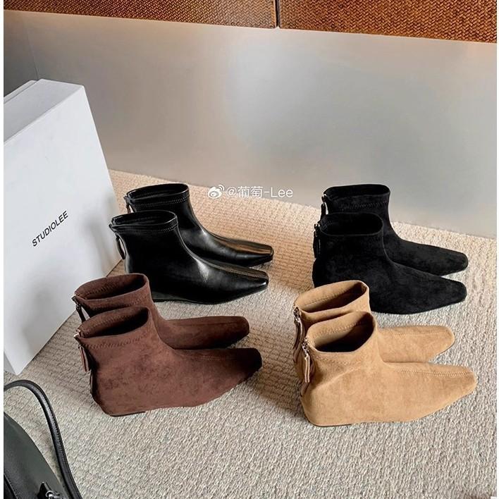Cowhide Version~ Suede Square Head Medium Boots 2025 New Inner Retro Wide Tube Martin Boots Knight Boots Women's High Boots