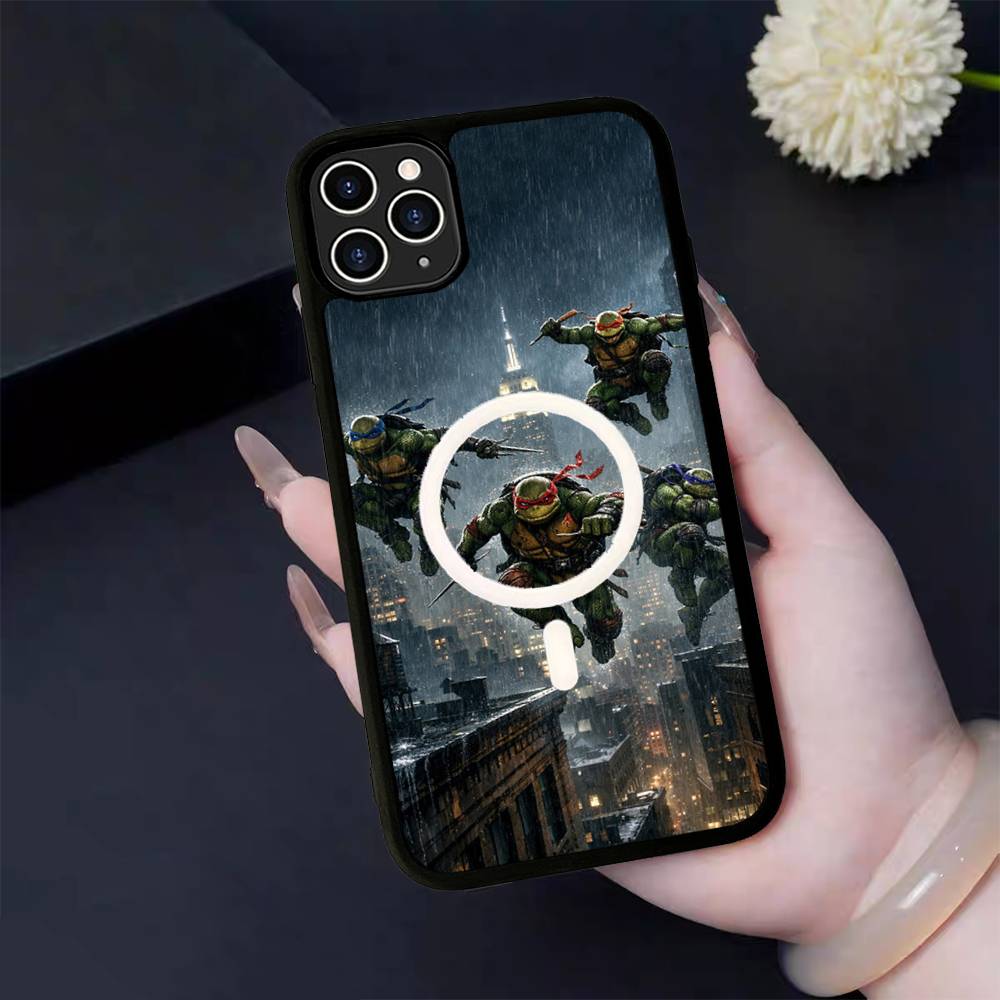 

Cartoon N-Ninja T-Turtles Phone Case For IPhone 13 14 15 11 12 16 17 Pro Max Plus For Magsafe Magnetic Shell iPhone 16 plus