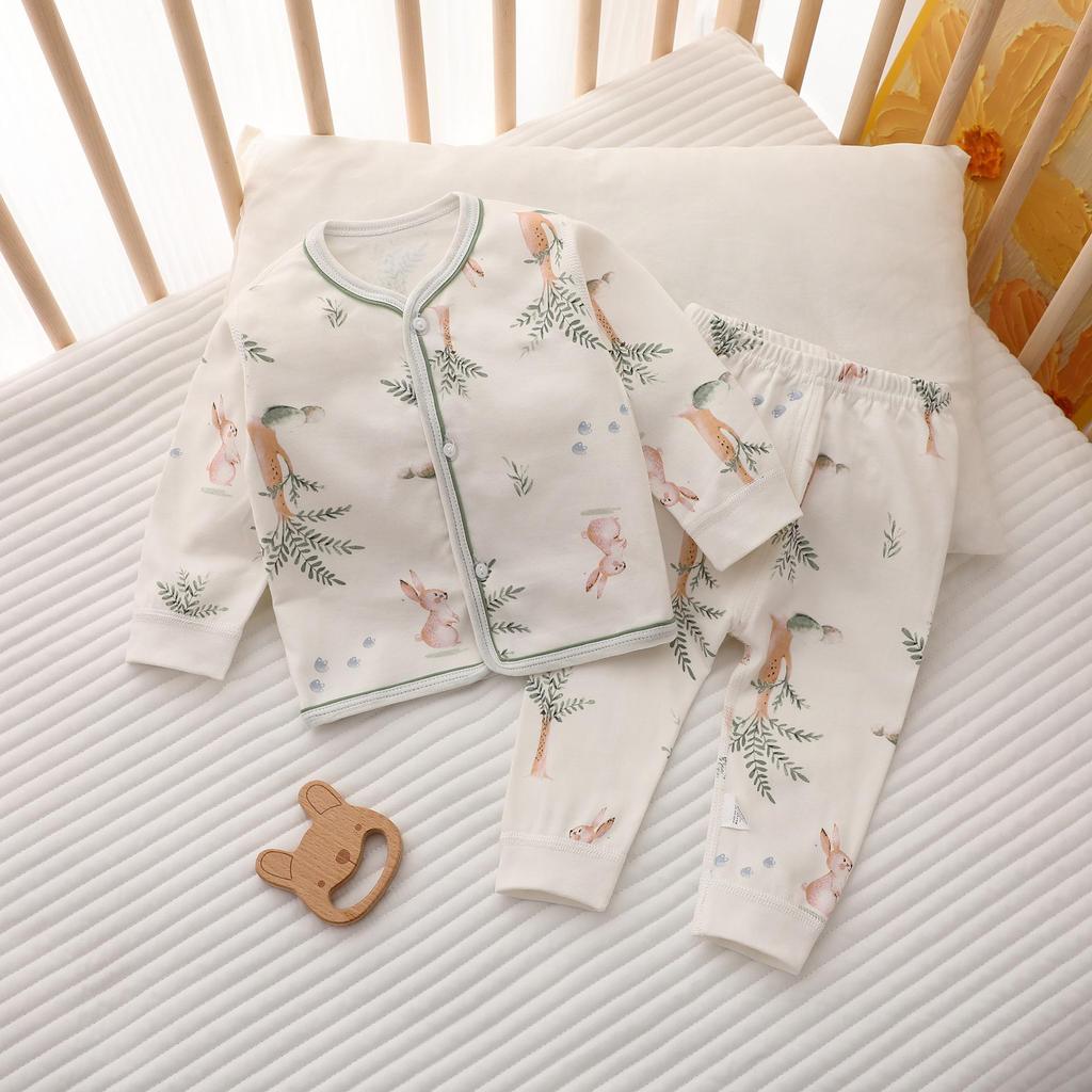 Newborn Boys & Girls 2-Piece Long Johns Set - Autumn/Winter Pajamas
