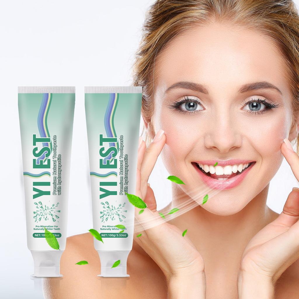 Pasta de dientes de nano-hidroxiapatita sabor menta para el mal aliento, pasta de dientes blanqueadora para manchas blancas, aliento fresco