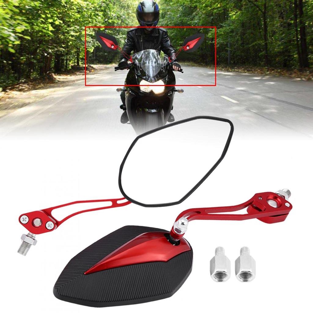 Rearview Mirror, Impact Resistant Motorcycle Mirror 2 Pcs/Set for Motorcycle (Red)