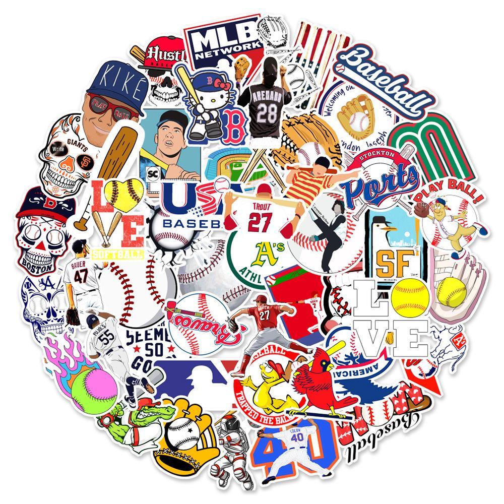 50 Sports-Themed Waterproof Graffiti Stickers for Cars, Phones, Laptops, and Travel Cases
