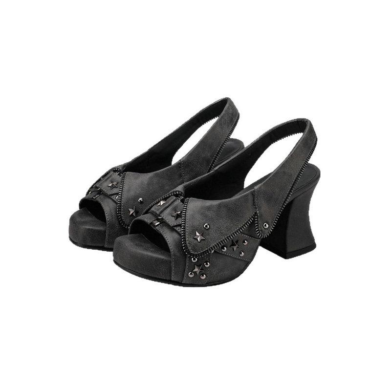 

Новые Ретро Потертые Босоножки с Открытым Носком Девочки Горячий Девушка Стиль Водонепроницаемая Платформа Толстый Каблук Модные Высокие Каблуки 40 чёрный