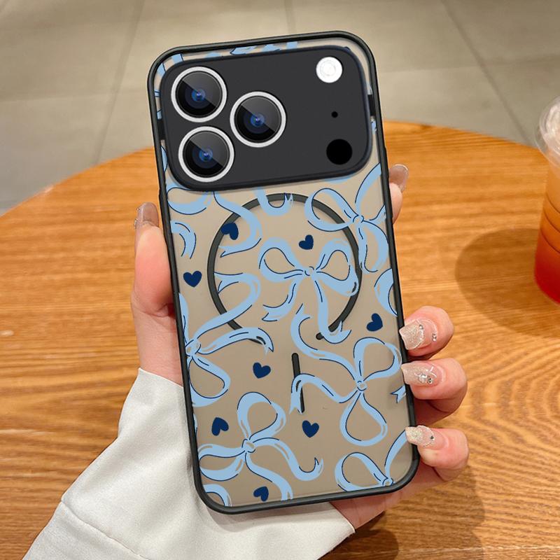 Colorful Bowknots Print Case For iPhone 17 Pro Max Case iPhone 16 15 14 13 Pro Max 17E Magnetic For Magsafe Thin Ring Hybrid TPU+PC Matte Cover