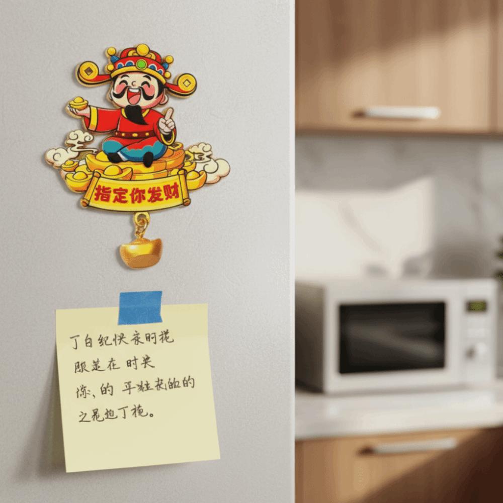 Cartoon 3D Refrigerator Magnets Traditional Lucky Magnetic Sticker  Refrigerator Decoration