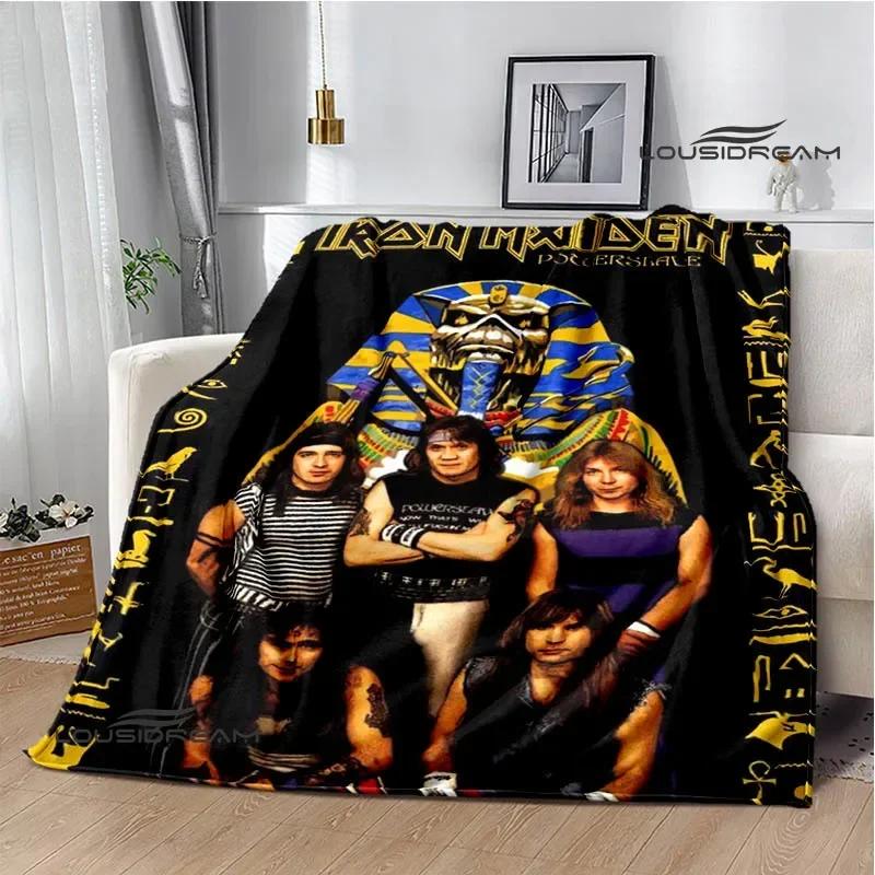 Rock Band I-Iron M-Maiden Printed Blanket Kids Warm Blankets Flannel Soft and Comfortable Blanket Bed Linings Birthday Gift