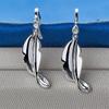 Luxury 925 Sterling Silver Exquisite Polished Leaf Earrings, Fashionable Women's Wedding Jewelry Accessories