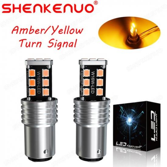 2x 1157 7528 LED Turn Signal Marker Parking Light Bulb Amber Yellow Blinker Lamp