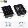 Moule à glaçons couvercle, 2 pcs set bac à glaçon en silicone moule à glaçons carré et sphérique rond fabricant de hockey sur glace