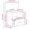 Nightstand Set of 2 Black Oak Effect 50 X 32.5 X 80 Cm