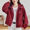 Red Hooded Jacket for Women In Spring and Autumn Latest Tops for Outdoor Activity Everyday Small Jacket