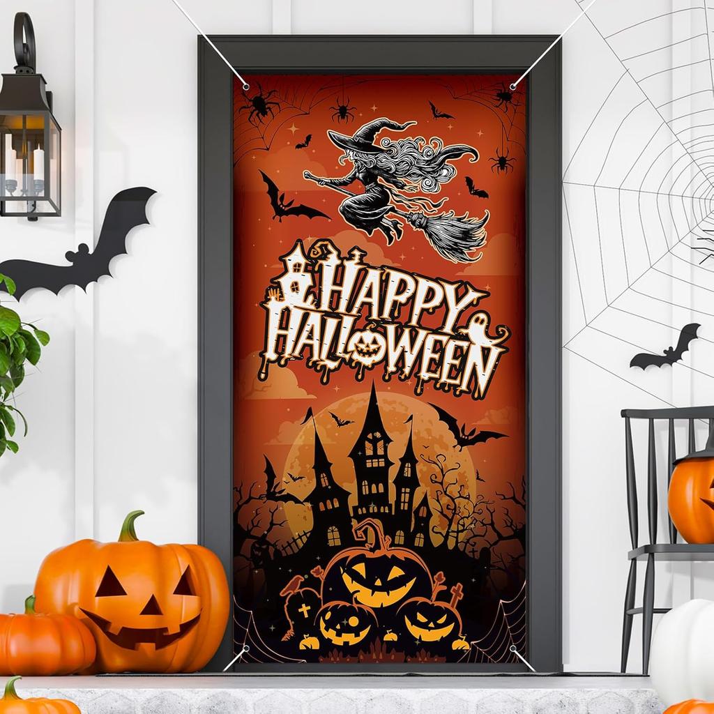 VitalCozy 71 x 35 Inch 1950s Party Decorations Retro 50s Fabric Door Cover 50's Rock and Roll Party Door Cover 50's Rocking Music Theme Backdrops