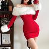 Autumn/Winter 2025 Women's Color Block One-Shoulder Bodycon Dress