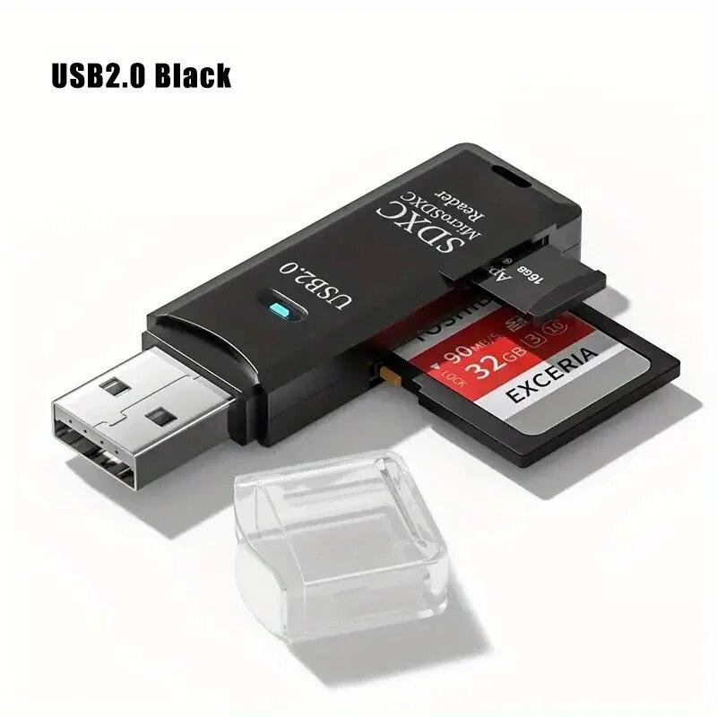 

Надежный 2-в-1 USB 3.0 2.0 Micro SD Card Reader Высокоскоростная передача данных до 5 Гбит/с Совместимость с несколькими ПК-камерами