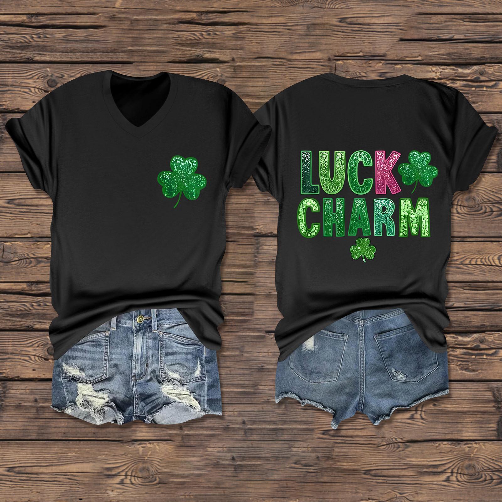 

Женская повседневная одежда St. Футболка с короткими рукавами и V-образным вырезом с принтом Патрика L чёрный