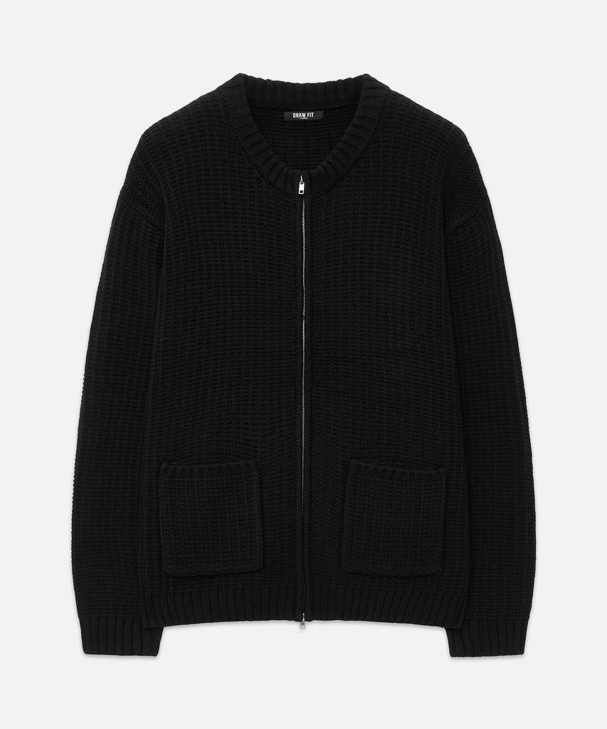 Draw Fit Constant Bulky Round Zip-Up Knit [Black]